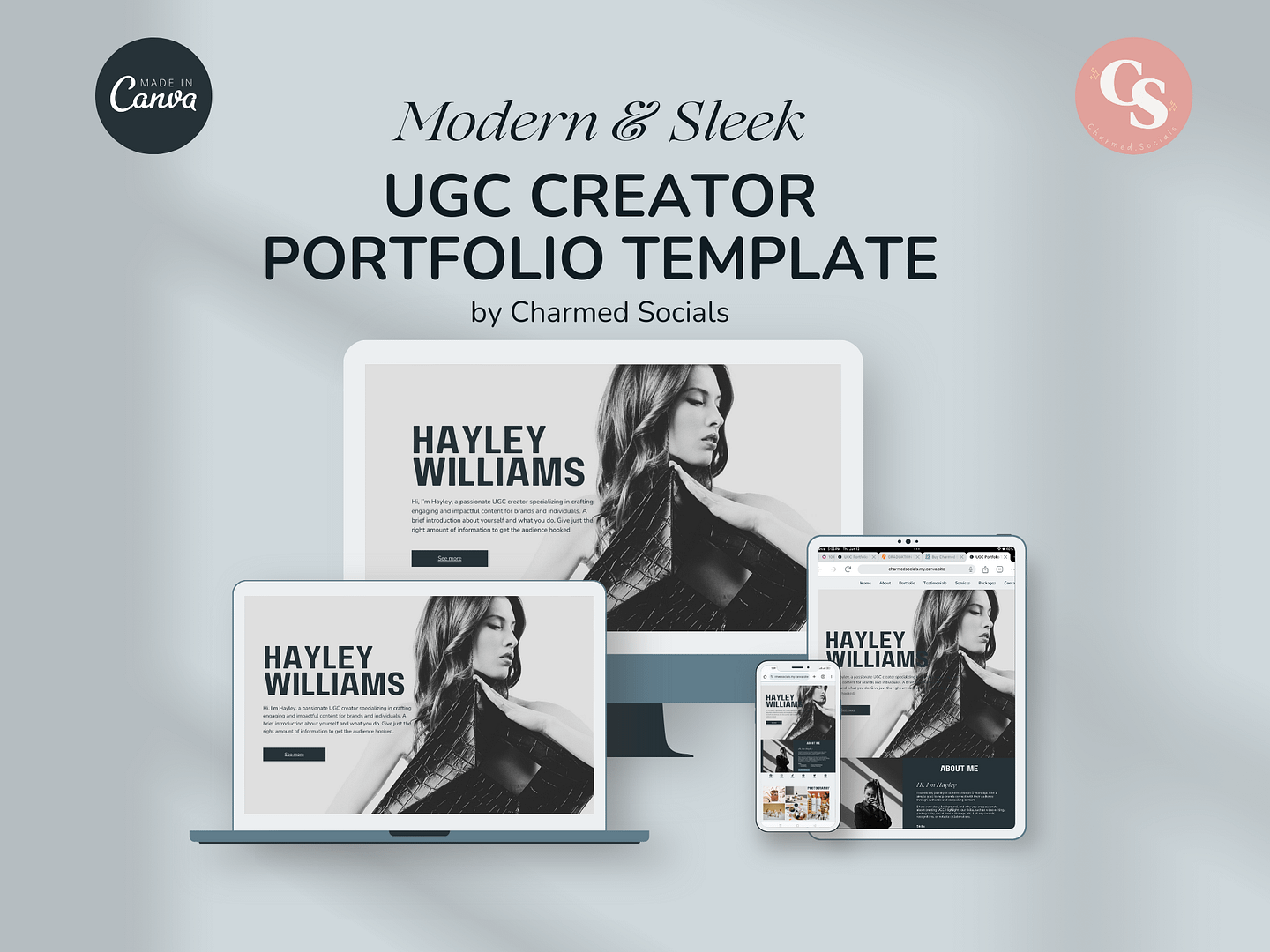 Modern & Sleek UGC Creator Portfolio Canva Template