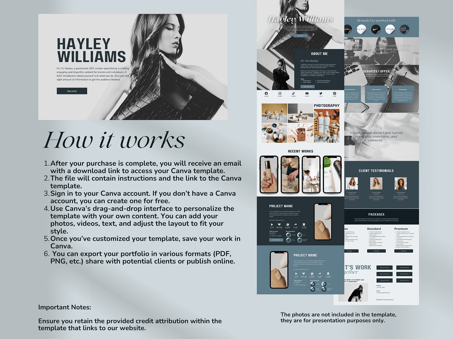 Modern & Sleek UGC Creator Portfolio Canva Template - Image 3