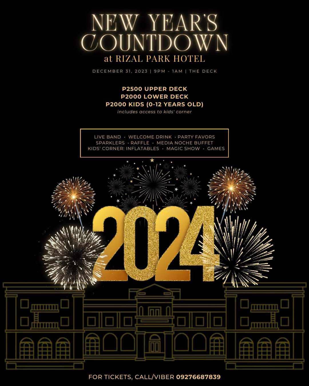 Manila’s most spectacular countdown party at Rizal Park Hotel